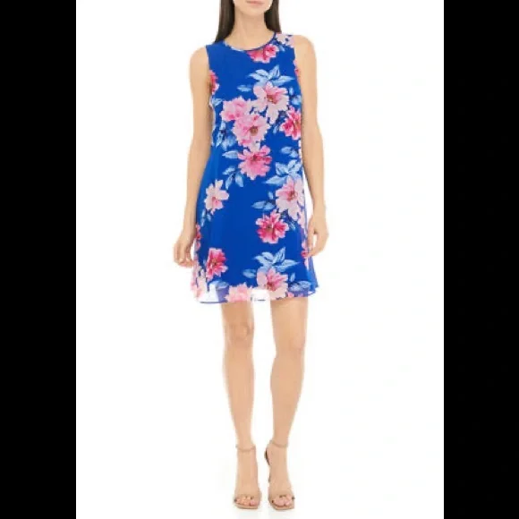 JH | Dresses | Jh Navy Blue Floral Swing Dress | Poshmark